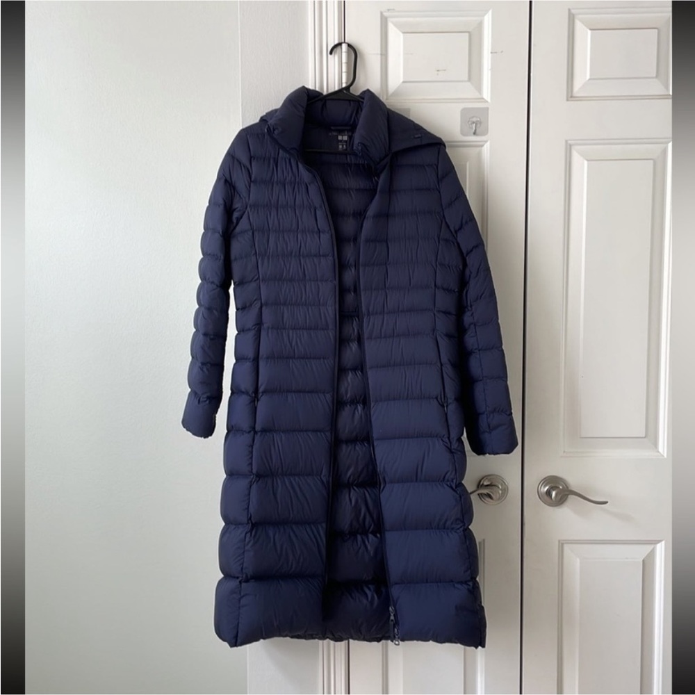 UNIQLO Navy Ultra Light Down Long Puffer Parka Jacket - Size S